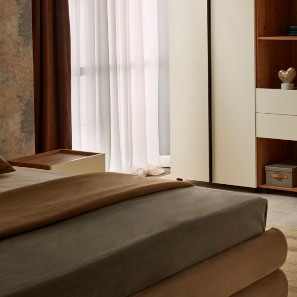 Кровать Ambianta KOSMO 160 x 200 см / ЛДСП / Бежевый photo 2 Кровать Ambianta KOSMO 160 x 200 см / ЛДСП / Бежевый photo 2