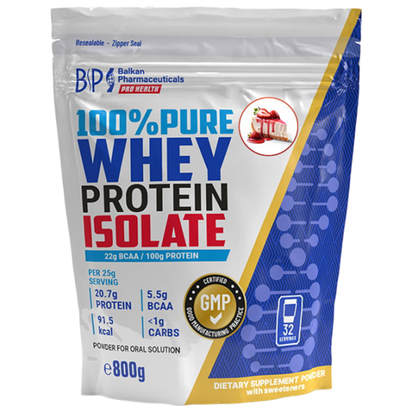 Proteină Balkan Pharmaceuticals 100% Pure Whey Protein Isolate 800 g () praf / Strawberry cheesecake photo 1 Proteină Balkan Pharmaceuticals 100% Pure Whey Protein Isolate 800 g () praf / Strawberry cheesecake photo 1