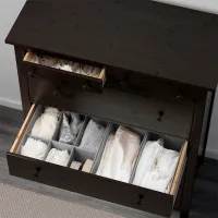 Comodă Ikea Hemnes 131 x 108 x 50 / MDF / Negru-maro photo 3