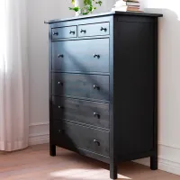 Comodă Ikea Hemnes 131 x 108 x 50 / MDF / Negru-maro photo 5
