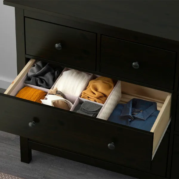 Comodă Ikea Hemnes 96 x 160 x 50 / MDF / Negru-maro photo 3