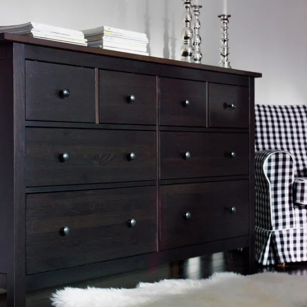 Comodă Ikea Hemnes 96 x 160 x 50 / MDF / Negru-maro photo 4