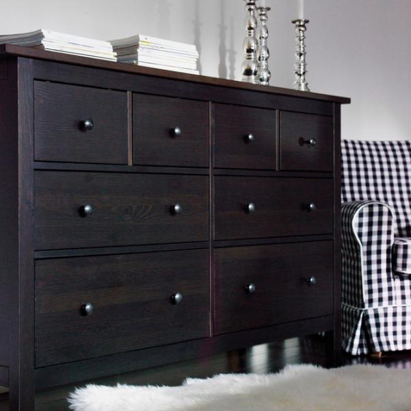 Comodă Ikea Hemnes 96 x 160 x 50 / MDF / Negru-maro photo 4