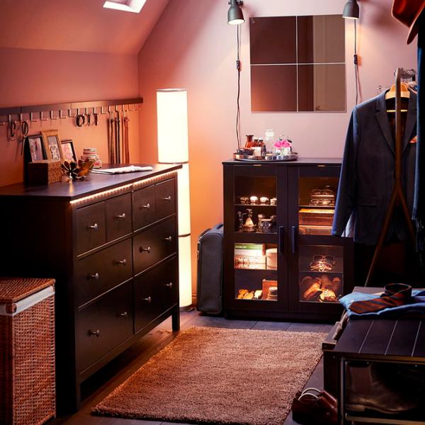 Comodă Ikea Hemnes 96 x 160 x 50 / MDF / Negru-maro photo 5