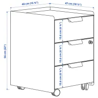 Comodă Ikea Trotten 56 x 40 x 47 / Oțel / Antracit photo 4