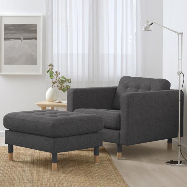 Fotoliu moale Ikea Landskrona Dark Gray / Stofă  photo 3 Fotoliu moale Ikea Landskrona Dark Gray / Stofă  photo 3