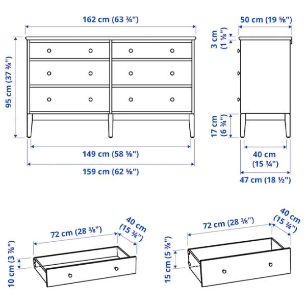Комод Ikea Idanas 95 x 162 x 50см / МДФ / Темно Коричневый photo 7