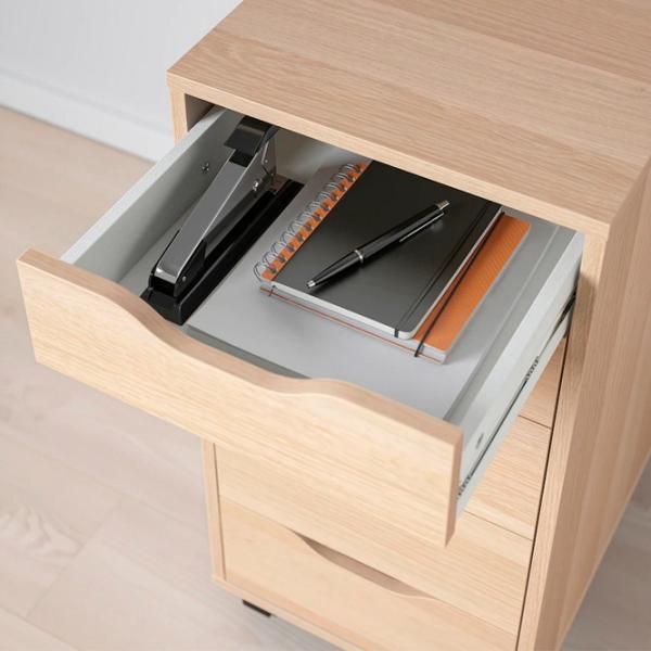 Comodă Ikea Alex 76 x 36 x 58 / MDF / Stejar alb photo 2 Comodă Ikea Alex 76 x 36 x 58 / MDF / Stejar alb photo 2