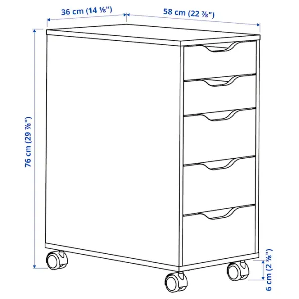 Comodă Ikea Alex 76 x 36 x 58 / MDF / Stejar alb photo 4 Comodă Ikea Alex 76 x 36 x 58 / MDF / Stejar alb photo 4