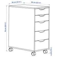 Комод Ikea Alex 76 x 36 x 58см / МДФ / Дуб белый photo 4