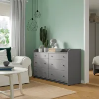 Comodă Ikea Hauga 84 x 138 x 46 / MDF / Gray photo 4
