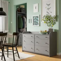 Comodă Ikea Hauga 84 x 138 x 46 / MDF / Gray photo 5