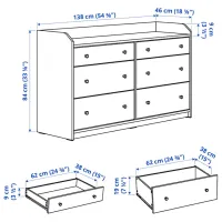Comodă Ikea Hauga 84 x 138 x 46 / MDF / Gray photo 8