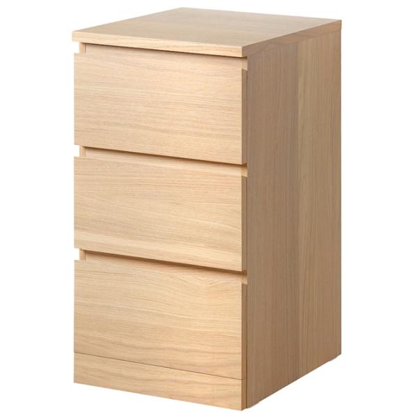 Комод Ikea Malm 78 x 40 x 48см / МДФ / Дуб Беленый photo 1