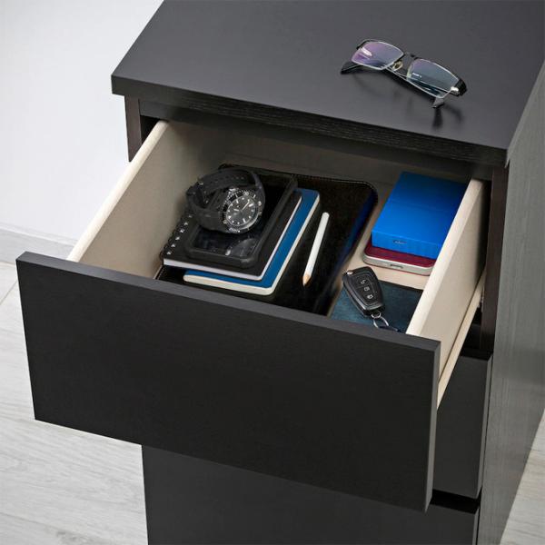 Комод Ikea Malm 78 x 40 x 48см / МДФ / Черно-коричневый photo 2