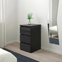 Comodă Ikea Malm 78 x 40 x 48 / MDF / Negru-maro photo 4