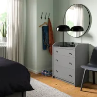 Комод Ikea Hauga 84 x 70 x 46см / ДСП / Серый photo 3