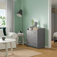 Комод Ikea Hauga 84 x 70 x 46см / ДСП / Серый photo 4