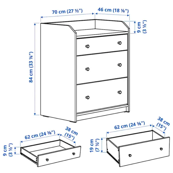 Comodă Ikea Hauga 84 x 70 x 46 / PAL / Gray photo 7
