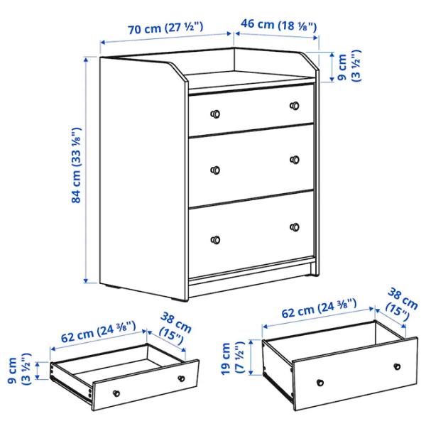 Comodă Ikea Hauga 84 x 70 x 46 / PAL / Gray photo 7