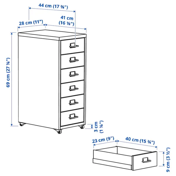 Comodă Ikea Helmer 69 x 28 x 44 / Metal / Yellow photo 2 Comodă Ikea Helmer 69 x 28 x 44 / Metal / Yellow photo 2