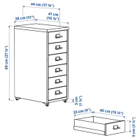 Comodă Ikea Helmer 69 x 28 x 44 / Metal / Yellow photo 2