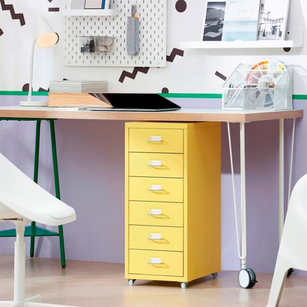 Comodă Ikea Helmer 69 x 28 x 44 / Metal / Yellow photo 3 Comodă Ikea Helmer 69 x 28 x 44 / Metal / Yellow photo 3