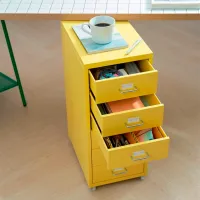 Comodă Ikea Helmer 69 x 28 x 44 / Metal / Yellow photo 5