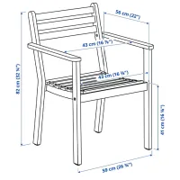 Набор мебели для террасы Ikea Askholmen Дерево / Дерево / Дерево / Коричневый photo 2