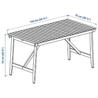 Набор мебели для террасы Ikea Askholmen Дерево / Дерево / Дерево / Коричневый photo 6
