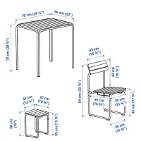 Набор садовой мебели Ikea Furuon 2 Металл / Дерево / Дерево / Коричневый photo 2
