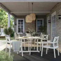 Set mobilă grădină Ikea Bondholmen 4 Lemn / Lemn / Lemn / Cream photo 5