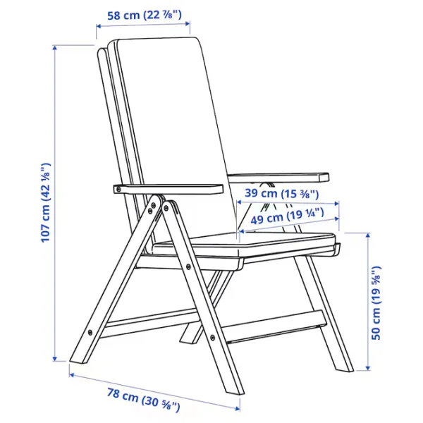 Set mobilă grădină Ikea Bondholmen/Jarpon/Duvholmen Lemn / Lemn / Lemn / Cream photo 6