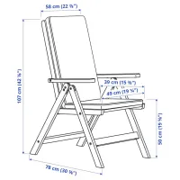 Набор садовой мебели Ikea Bondholmen/Froson/Duvholmen Дерево / Дерево / Дерево / Кремовый photo 2