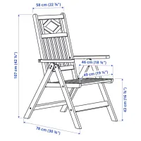 Набор садовой мебели Ikea Bondholmen/Froson/Duvholmen Дерево / Дерево / Дерево / Кремовый photo 3
