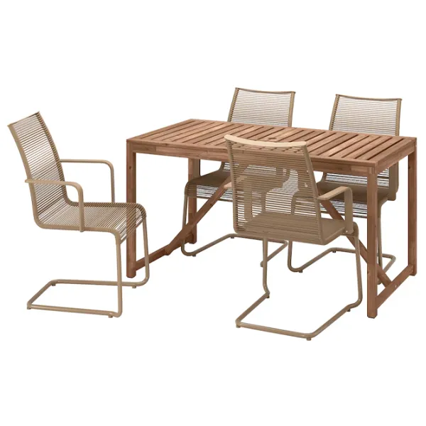 Set mobilă terasă Ikea Nammaro/Vasman 4  Lemn / Lemn / Metal / Brown photo 1