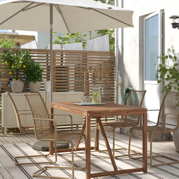 Set mobilă terasă Ikea Nammaro/Vasman 4  Lemn / Lemn / Metal / Brown photo 4