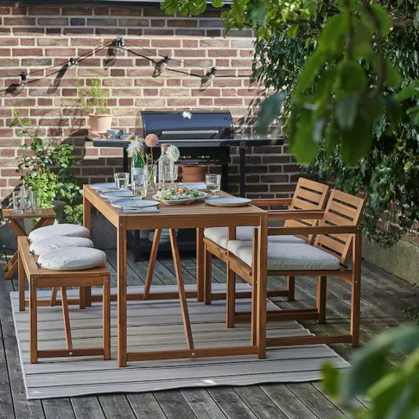 Набор мебели для террасы Ikea Nammaro 2  Дерево / Дерево / Дерево / Коричневый photo 2