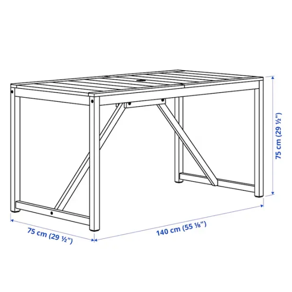 Набор мебели для террасы Ikea Nammaro 2  Дерево / Дерево / Дерево / Коричневый photo 3