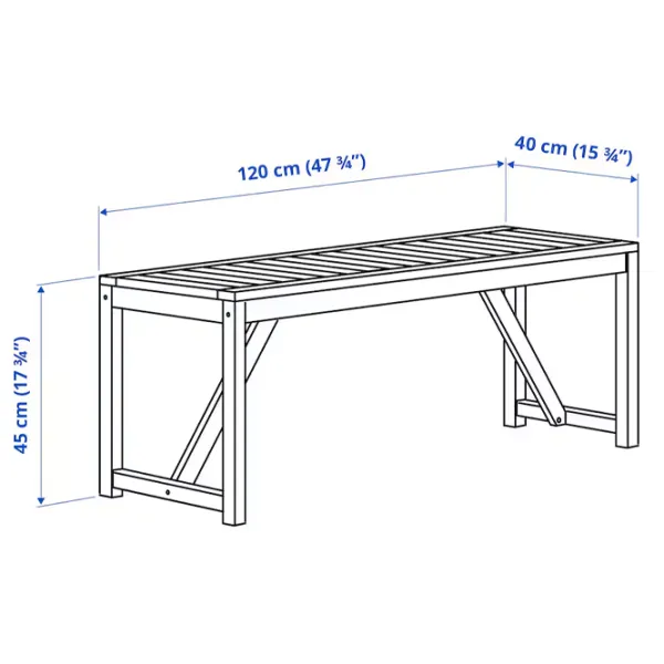 Набор мебели для террасы Ikea Nammaro 2  Дерево / Дерево / Дерево / Коричневый photo 4