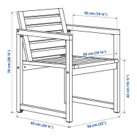 Набор мебели для террасы Ikea Nammaro 2 Дерево / Дерево / Дерево / Коричневый photo 6
