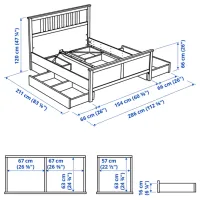 Pat Ikea Hemnes 4 140 x 200 cm / Masiv / White photo 7