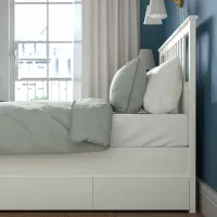 Pat Ikea Hemnes 4 180 x 200 cm / Masiv / White photo 5