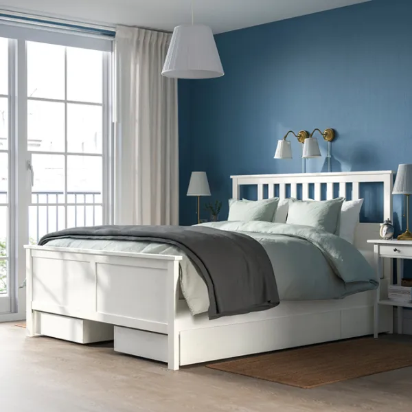 Pat Ikea Hemnes 4 180 x 200 cm / Masiv / White photo 6