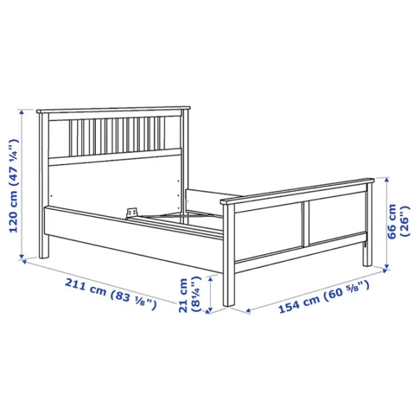 Кровать Ikea Hemnes Luroy 140 x 200 см / Массив / Белый photo 8