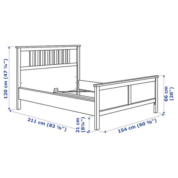 Кровать Ikea Hemnes Luroy 140 x 200 см / Массив / Белый photo 8