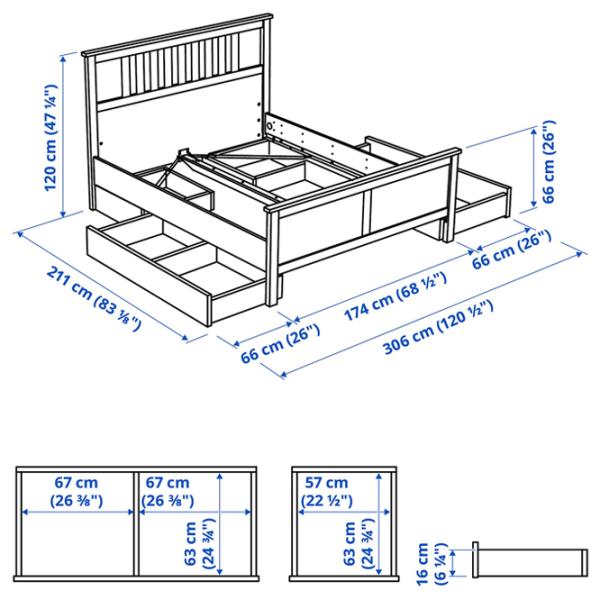 Кровать Ikea Hemnes Luroy 4 160 x 200 см / Массив / Белый photo 8 Кровать Ikea Hemnes Luroy 4 160 x 200 см / Массив / Белый photo 8