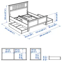 Pat Ikea Hemnes Luroy 4 160 x 200 cm / Masiv / White photo 8