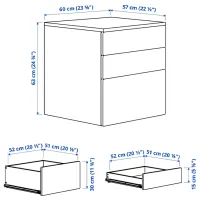 Comodă Ikea Smastad/Platsa 63 x 60 x 57 / MDF / Purple photo 3