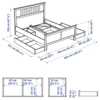 Кровать Ikea Hemnes Luroy 4 180 x 200 см / Массив / Белый photo 8